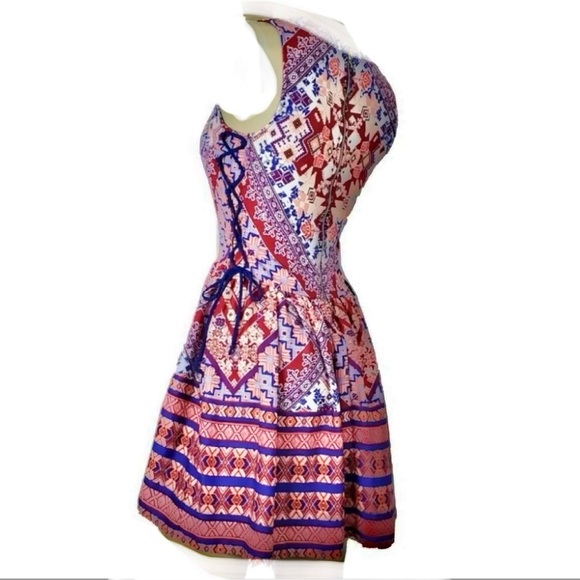 Xhilaration Bright Geometric Adjustable Sizing Dress Sz M - Picture 7 of 9